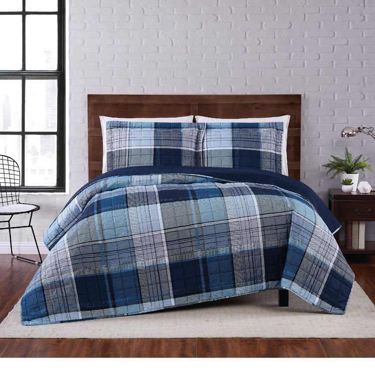 Truly Soft Blue Microfiber Quilt Set & Reviews Wayfair